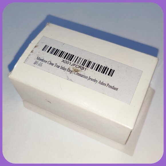 Stainless & Crystal Teardrop Cremation Urn Pendant for Ashes w/Chain - Memorial - Picture 11 of 11